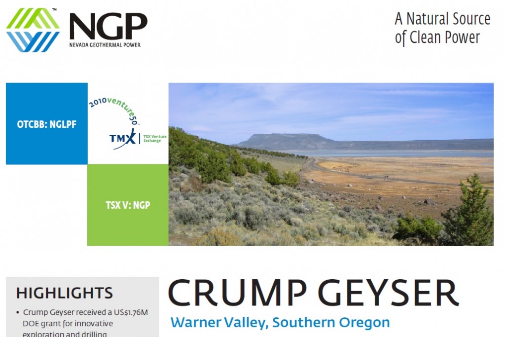 Drilling to start at Crump Geyser project by NGP and Ormat in Oregon