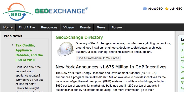 Geothermal Exchange Organization, voice for US Geothermal Heating and Cooling Industry