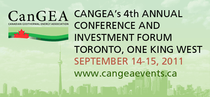 CanGEA’s 4th Annual Conference & Investment Forum, Toronto, Sept. 14-15, 2011