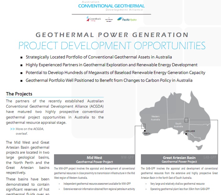 Green Rock Energy joins forces on power development with Pacific Hydro