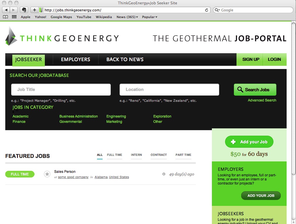 ThinkGeoEnergy launches Geothermal Job Portal