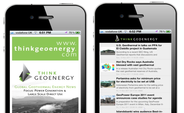 ThinkGeoEnergy releases the GeoEnergy iPhone App