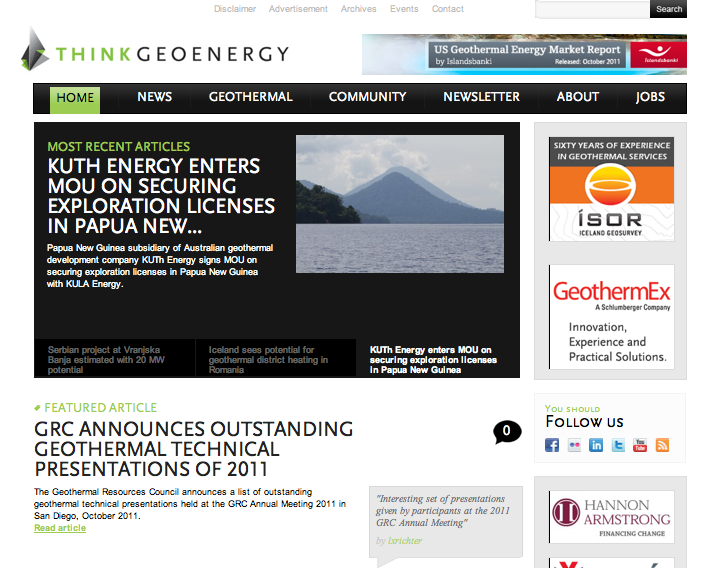 ThinkGeoEnergy top 10 read geothermal news of 2011