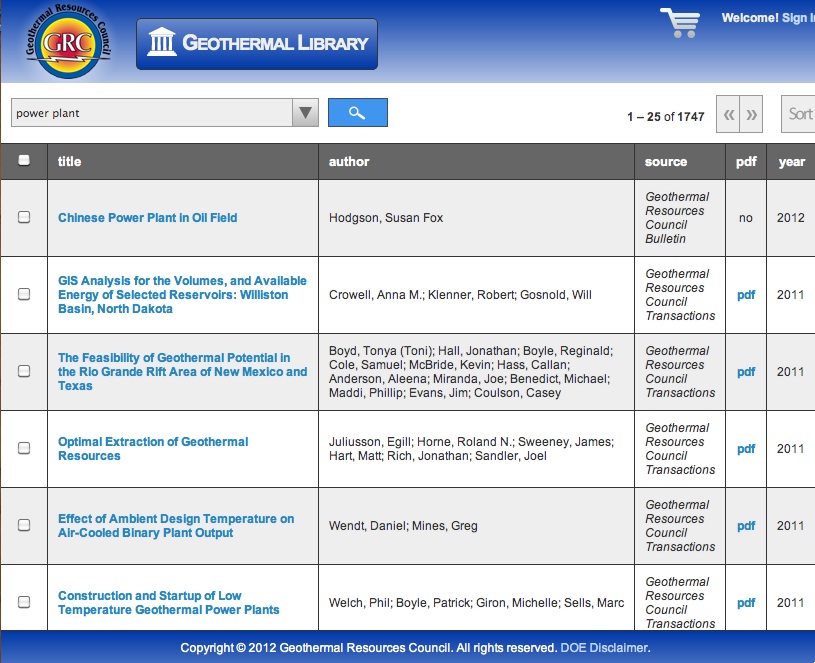 Great research resources in the extensive Geothermal Library of the GRC