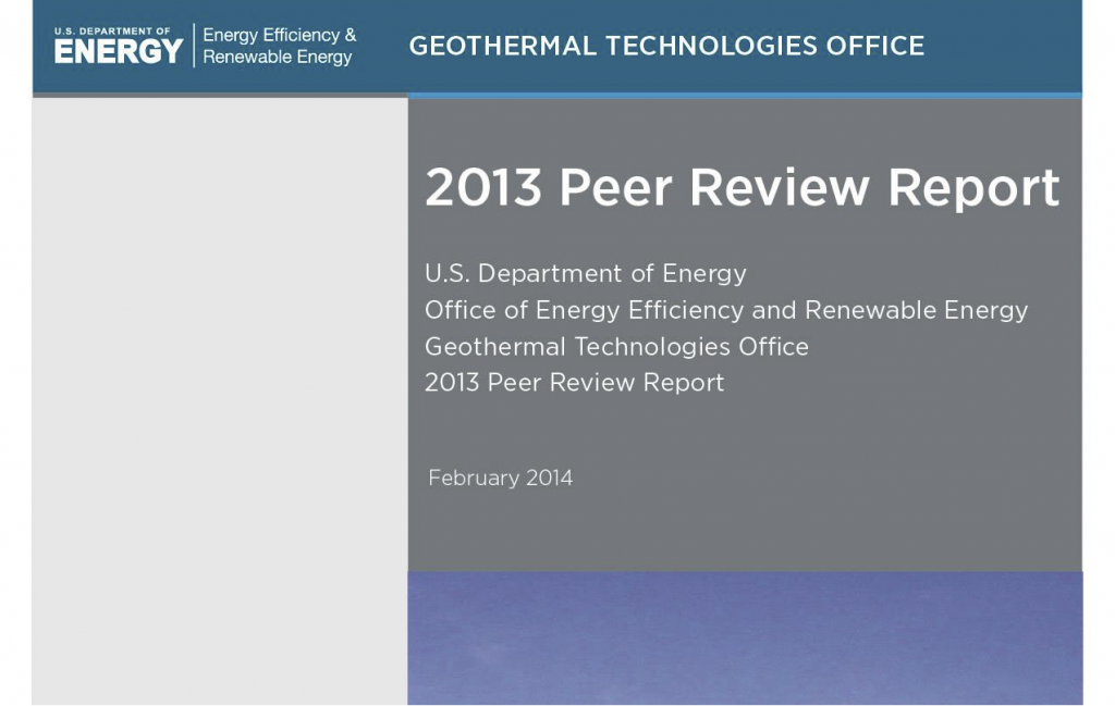 U.S. DOE publishes peer review report on geothermal activities