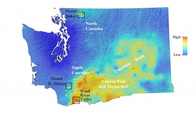 Geothermal favorability map for Washington state, US