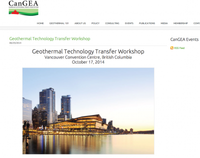 CanGEA Workshop on technology Transfer, Oct. 17, 2014