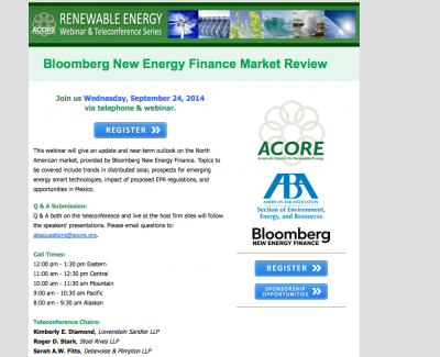 Bloomberg NEF Webinar North America Market review, Sept 24, 2014
