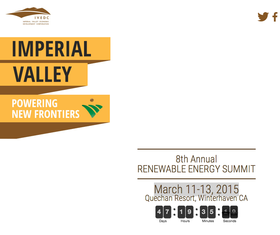 Imperial Valley Renewable Energy Summit, March 11-13, 2015