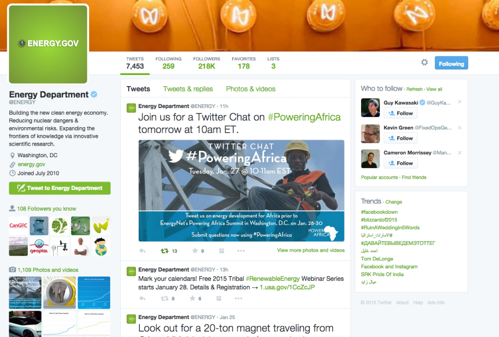 US DOE to start Twitter Chat on Energy Development for Africa
