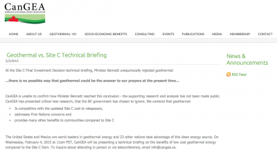 CanGEA Technical Briefing on Geothermal Energy in BC