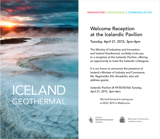 Iceland’s Minister for Energy to host welcome reception at Icelandic Pavilion at WGC