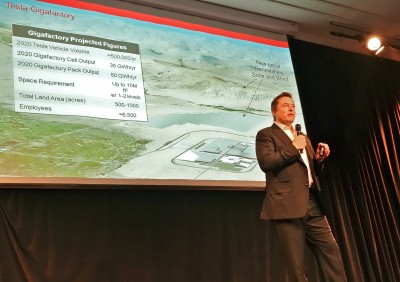 Batteries and Tesla’s Gigafactory in Nevada, powered by geothermal