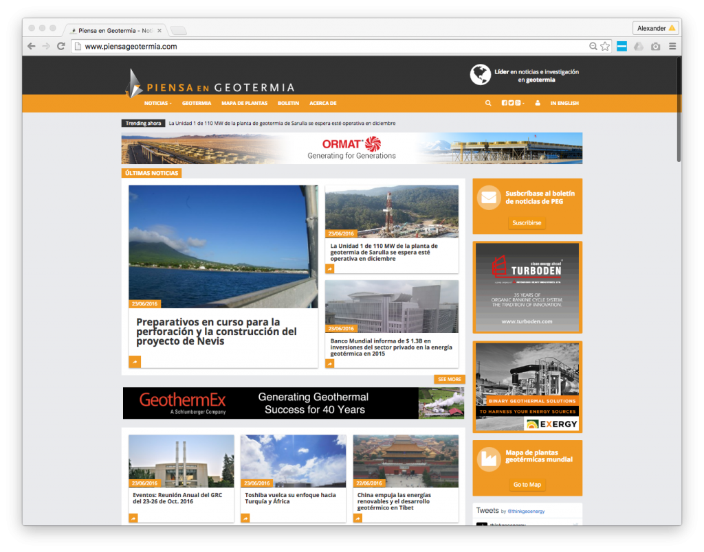 ThinkGeoEnergy launches new website for its Spanish PiensaGeotermia platform
