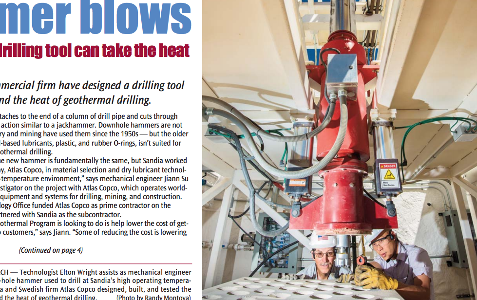 New tool to allow downhole hammer drilling for high-heat geothermal conditions