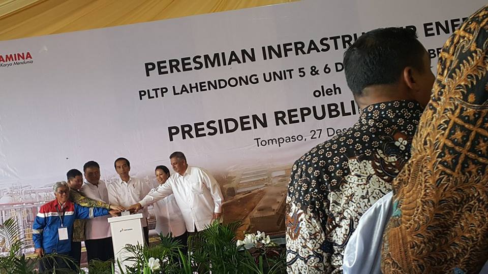 President Joko Widodo of Indonesia inaugurates three geothermal plants by Pertamina Geothermal Energy