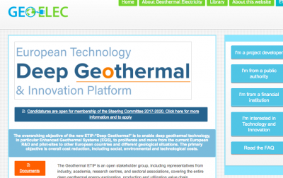 Deep Geothermal ETIP invites expressions of interest on Steering Committee membership
