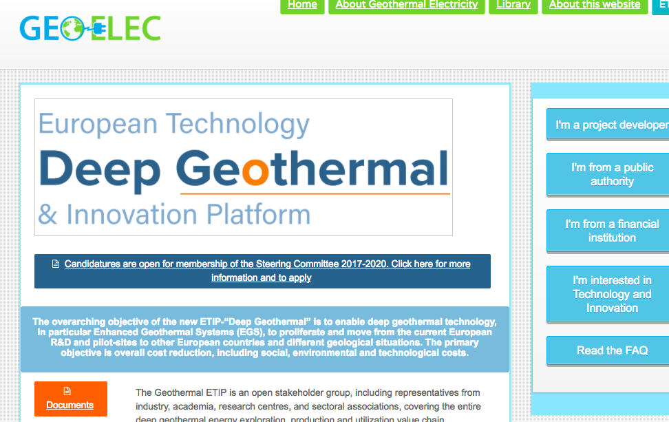 Deep Geothermal ETIP invites expressions of interest on Steering Committee membership