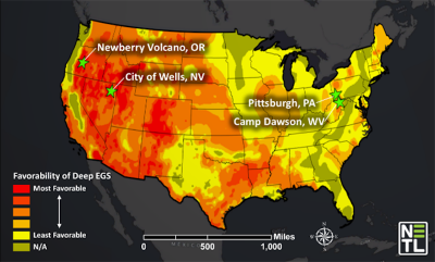 Underground modelling exploring geothermal hot spots in the U.S.