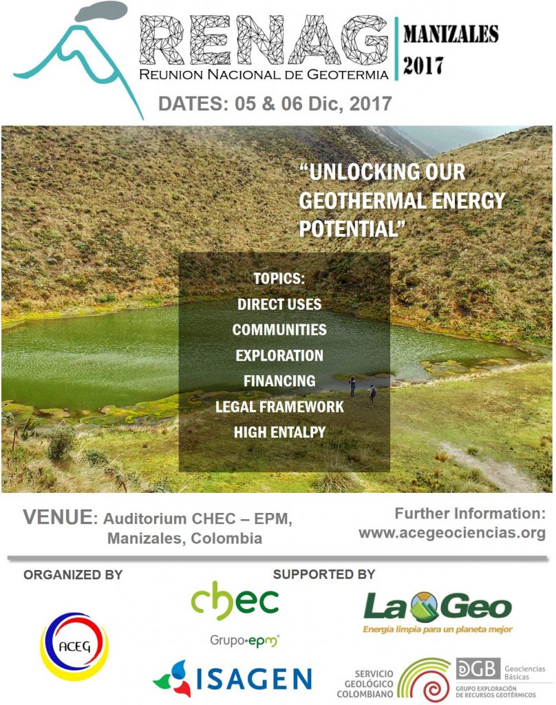 2017 National Geothermal Meeting in Manizales, Colombia, 5-7 Dec. 2017