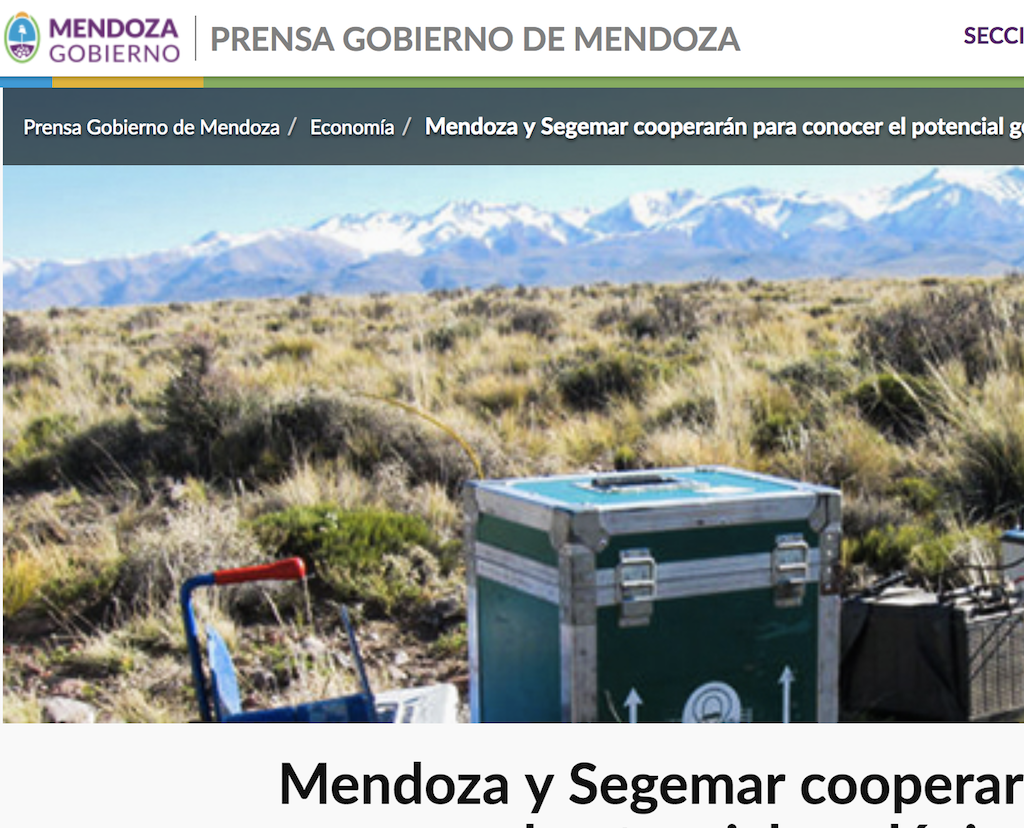 Mining and geothermal research part of new cooperation in Mendoza, Argentina