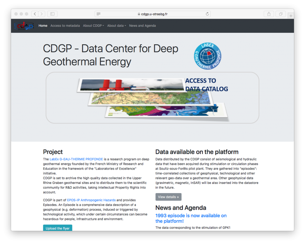 CDGP – Data Center for Deep Geothermal Energy releases first data on Alsace