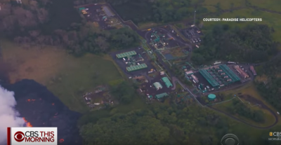 Lava creeps onto the site of the Puna Geothermal Plant on Hawaii’s Big Island