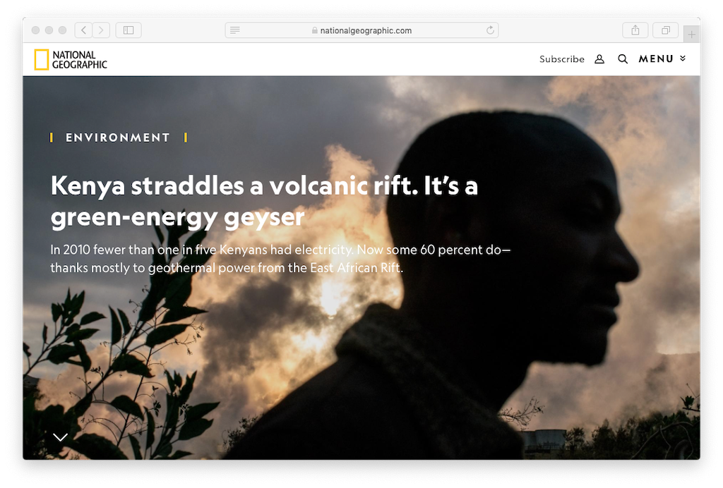 National Geographic: Volcanic rift as the green energy geyser for Kenya