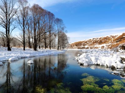 Heated by geothermal – the Unfrozen River of Inner Mongolia in China