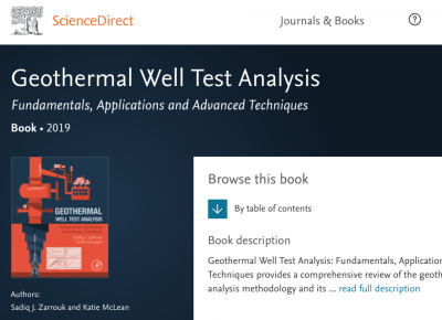 New book provides comprehensive overview on Geothermal Well Test Analysis