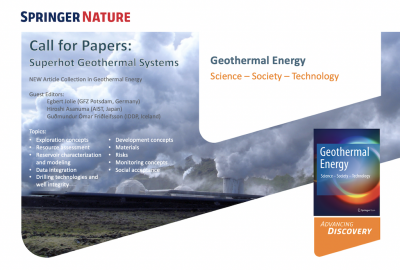 Call for papers – Future of superhot/ supercritical geothermal systems – SpringerOpen