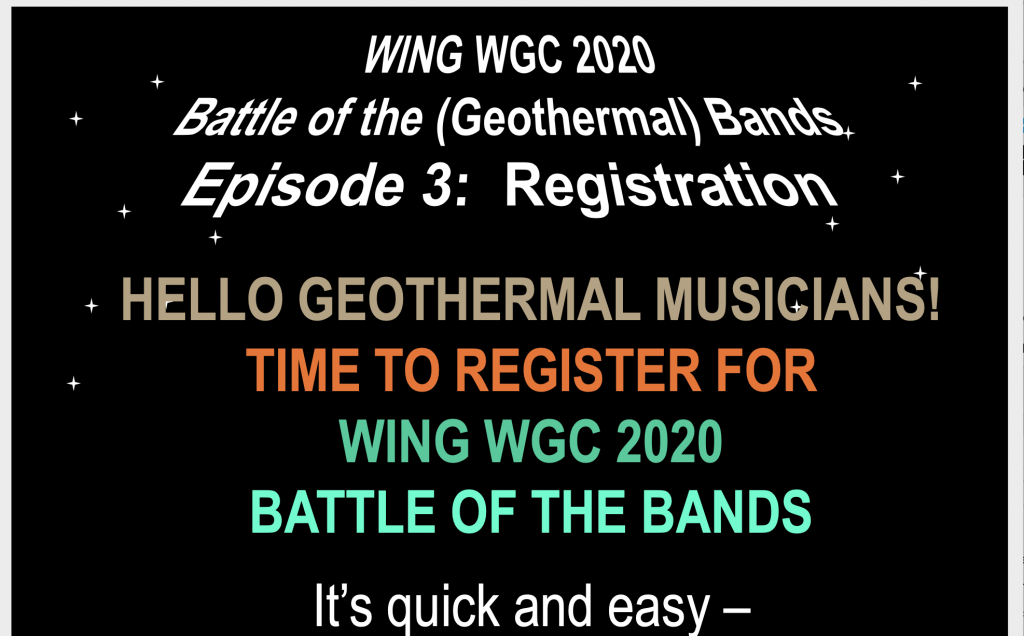 Episode 3 – Registration – WING Battle of the Bands at WGC 2020