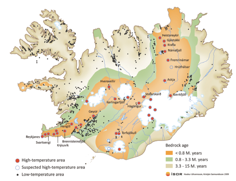 Figure 2: Geothermal Map of Iceland Source: Simplified geothermal map of Iceland, ÍSOR
