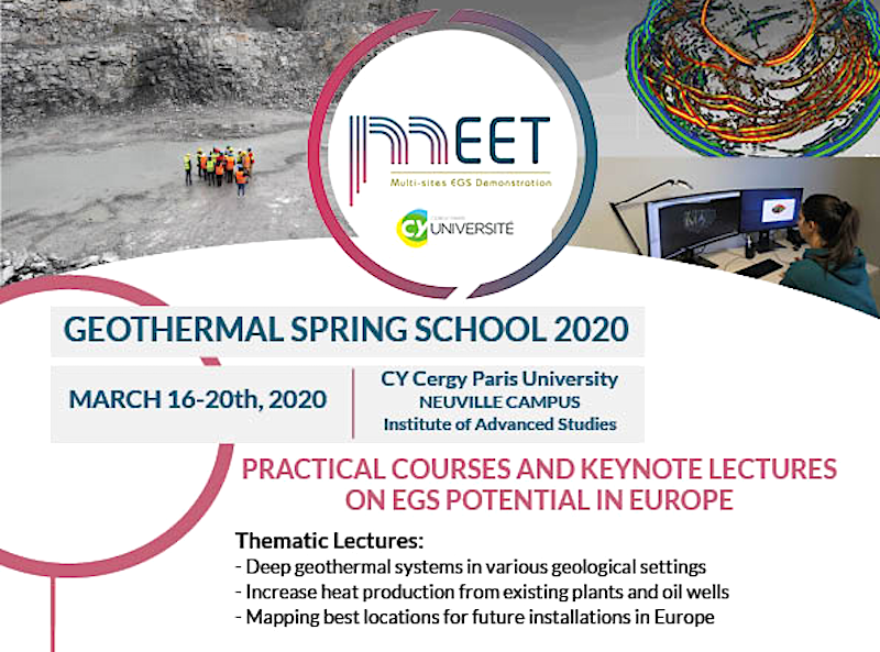 MEET – Geothermal Spring School, CY Cergy Paris University – 16-20 March 2020
