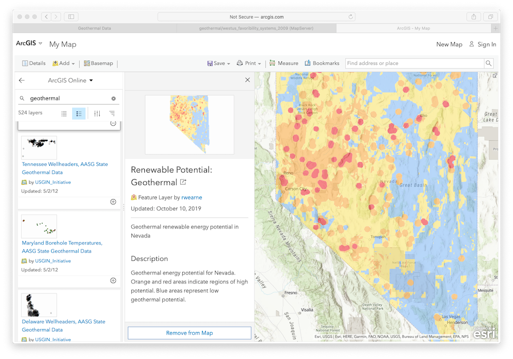 U.S. Geological Survey (USGS) maintains resourceful website with geothermal data