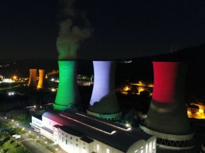 A sign of hope and perseverance – Italian colours shown at Larderello geothermal plant