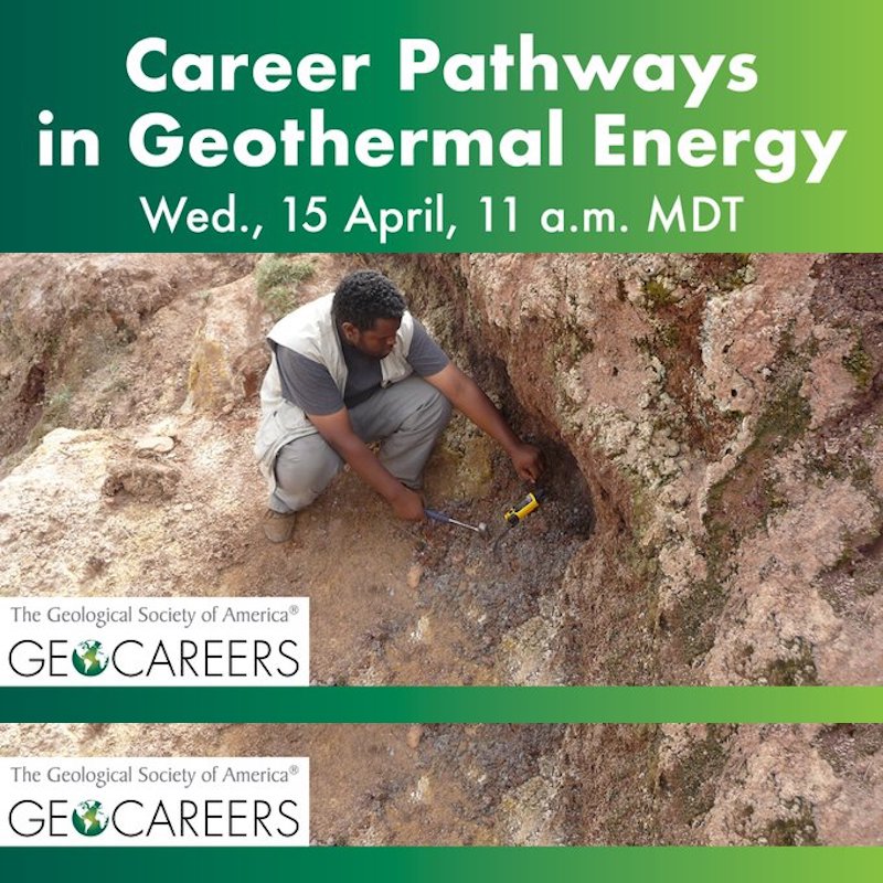 Webinar – GSA, Career Pathways in Geothermal Energy – April 15, 2020