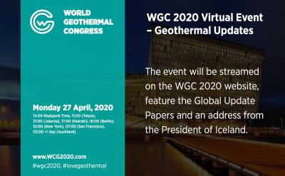 World Geothermal Congress 2020 – Virtual Event & Global Updates – April 27, 2020