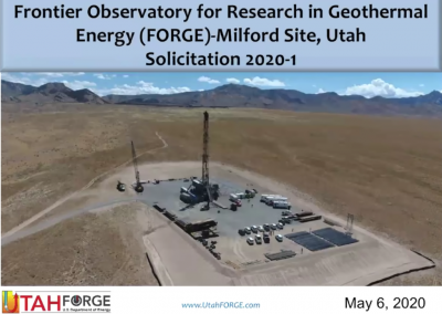 Webinar recording – Utah FORGE geothermal solicitation – introduction & information