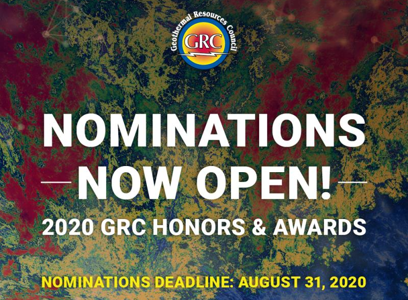 GRC invites nominations for its annual GRC Geothermal Honors & Awards