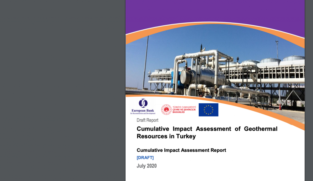 Draft Report – Cumulative Impact Assessment of Geothermal Resources in Turkey, EBRD