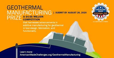 American-Made – Geothermal Manufacturing Prize, deadline Aug. 26, 2020