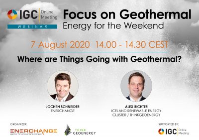 Webinar – “Where are things going with geothermal” – Aug 7, 2020