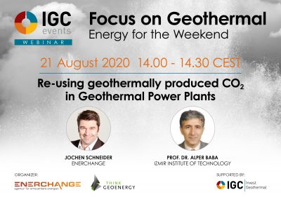 Webinar – Re-using geothermally produced CO2 in geothermal plants – Aug. 21, 2020