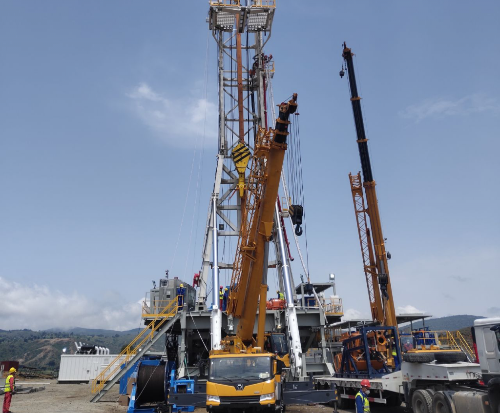 Rigs being set up for on site of Aluto-Langano geothermal project in Ethiopia