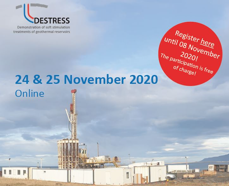 DESTRESS – demonstration of soft geothermal stimulation – final conference, Nov. 24-25, 2020