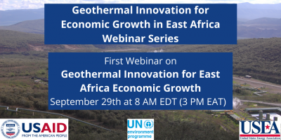 Webinar – Geothermal innovation for economic growth in East Africa, Sept. 29, 2020