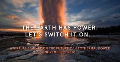 Accelerating development – virtual event on future of geothermal power – Nov. 5, 2020
