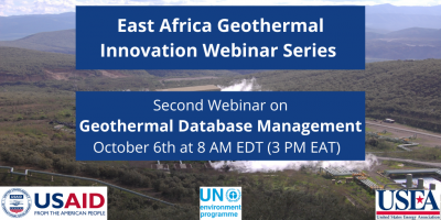 East Africa Webinar Series – Geothermal Database Management, Oct. 6, 2020