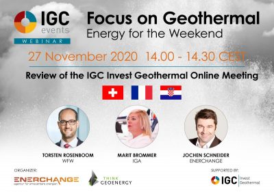 Join for a review of IGC Invest Geothermal Online Meeting – 27 Nov. 2020